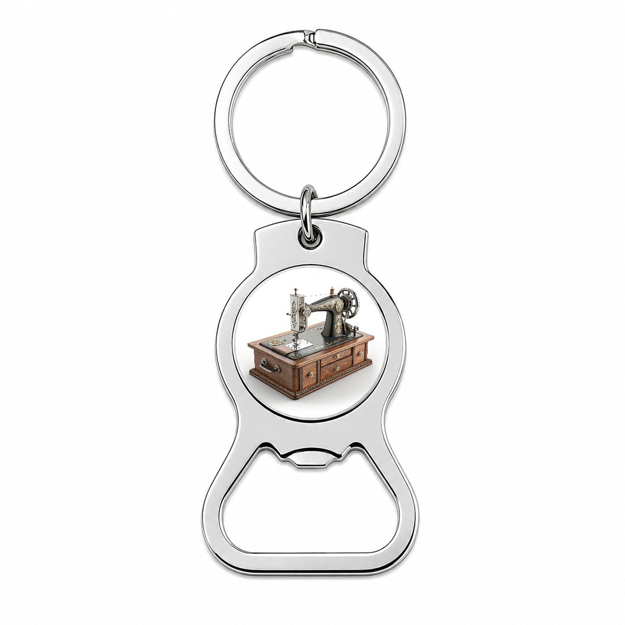 Retro Classic Sewing Machine Bottle Opener Keychain