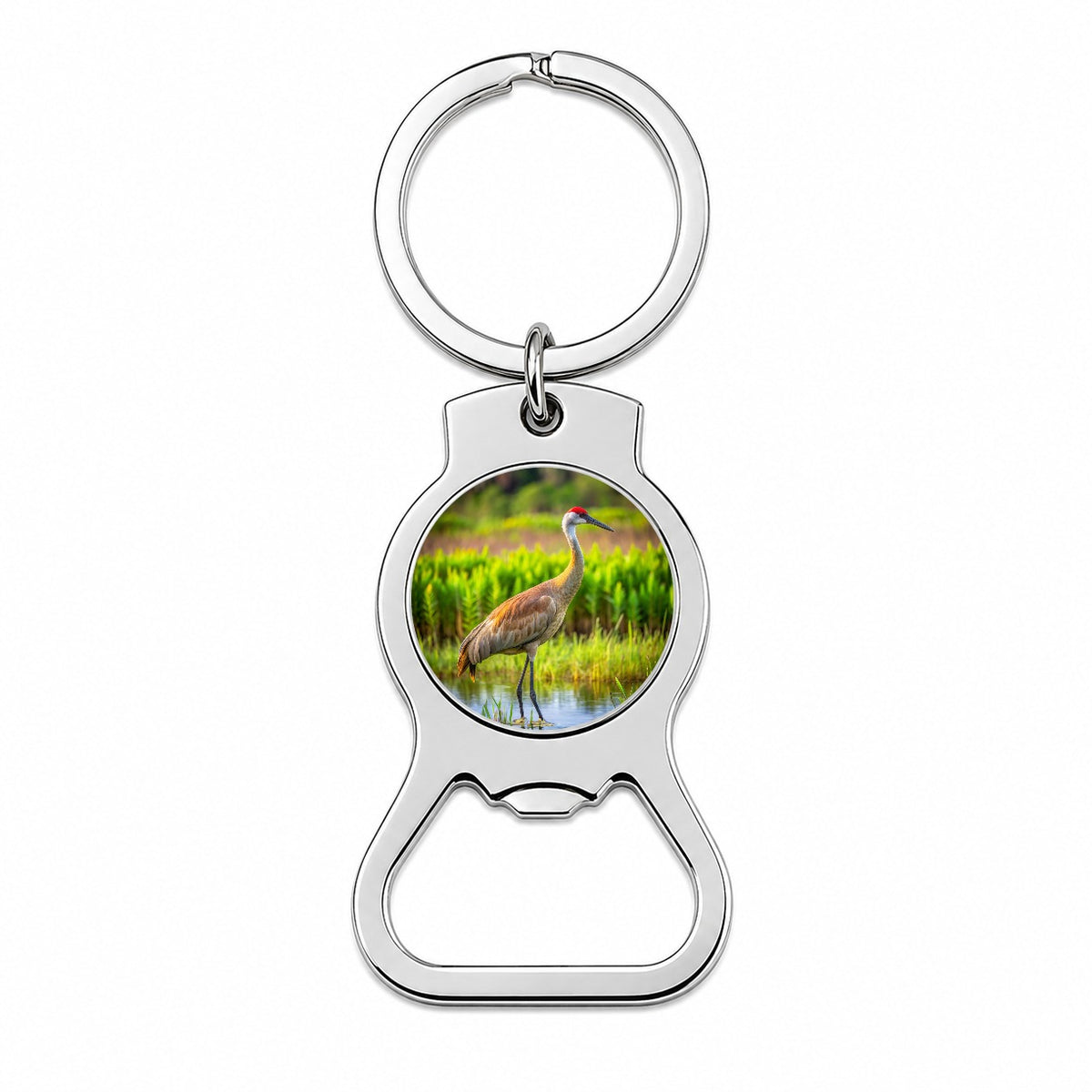 Sandhill Crane Bottle Opener Keychain