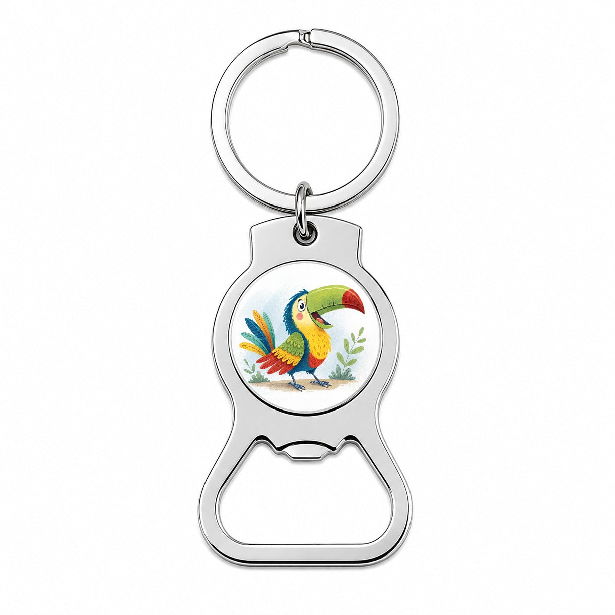 Toucan Bird Children's Illustration Style Bottle Opener Keychain