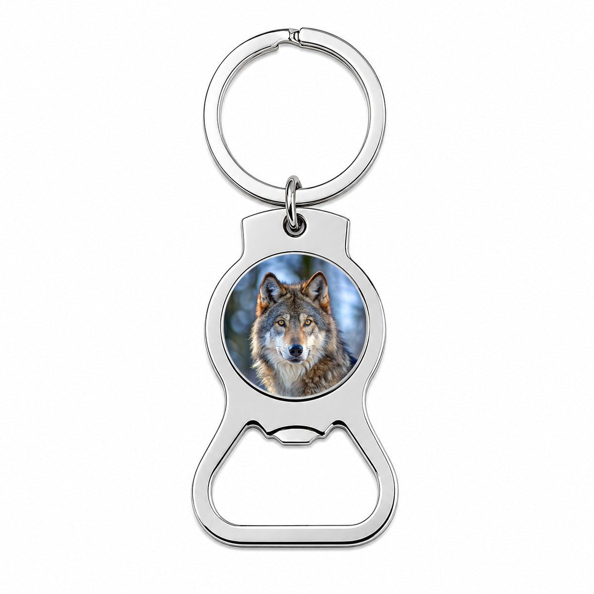 Wolf Bottle Opener Keychain