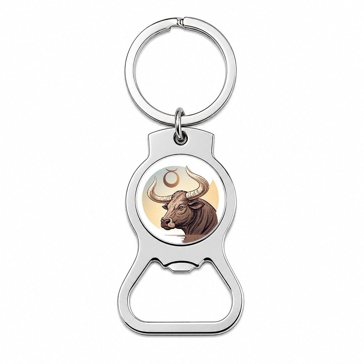Zodiac Horoscope Symbol Taurus Bull Bottle Opener Keychain