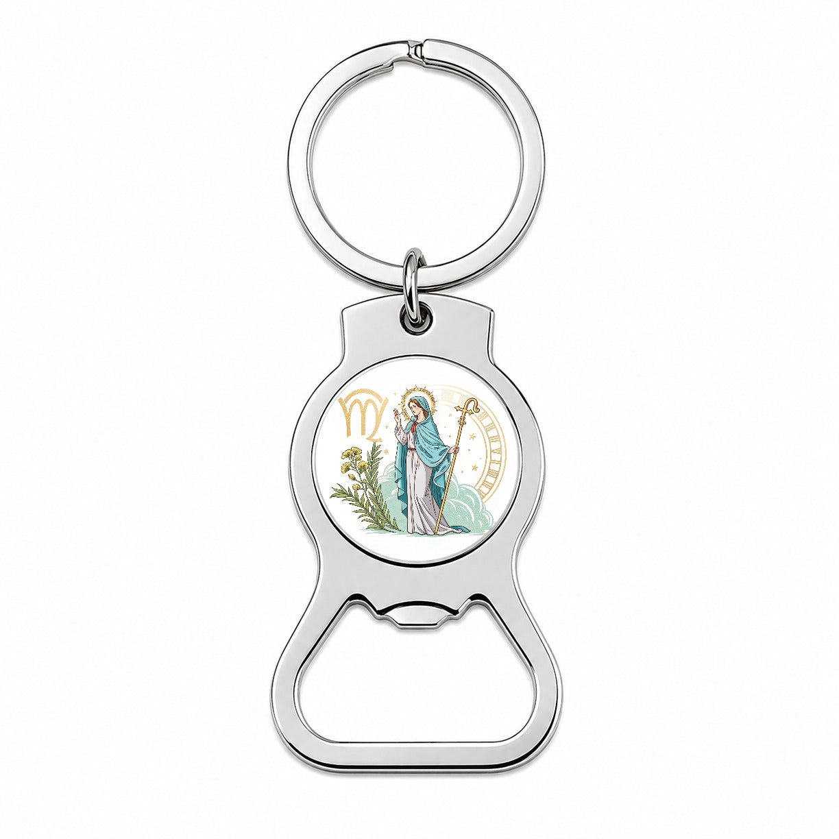 Zodiac Horoscope Symbol Virgo Maiden Virgin Bottle Opener Keychain
