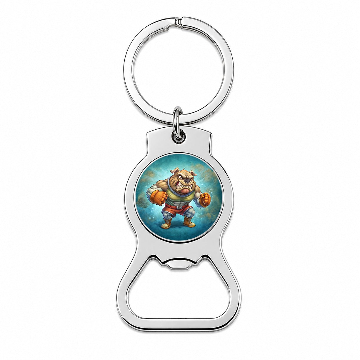 Fighting Bulldog School Mascot Bottle Opener Keychain