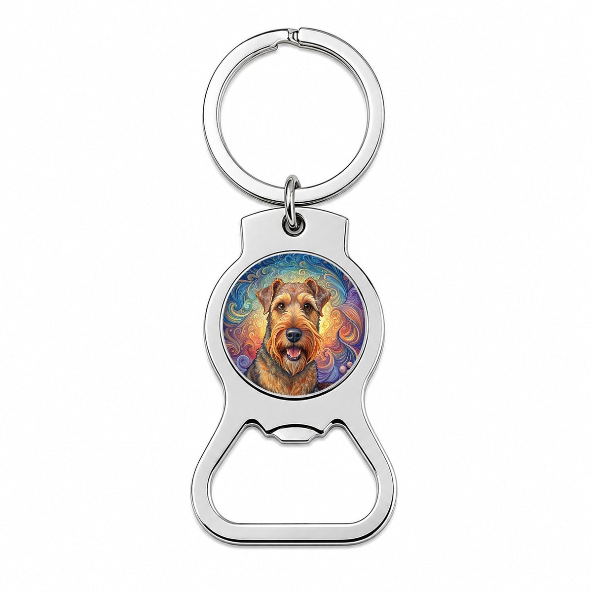 Airedale Terrier Dog Art Nouveau Bottle Opener Keychain