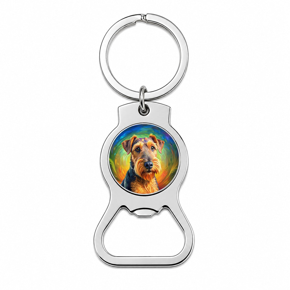 Airedale Terrier Dog Pop Art Bottle Opener Keychain