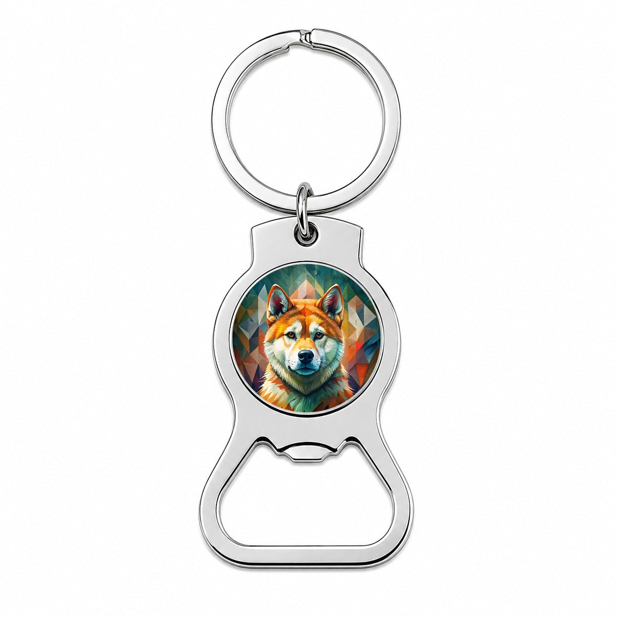Akita Dog Contemporary Art Bottle Opener Keychain