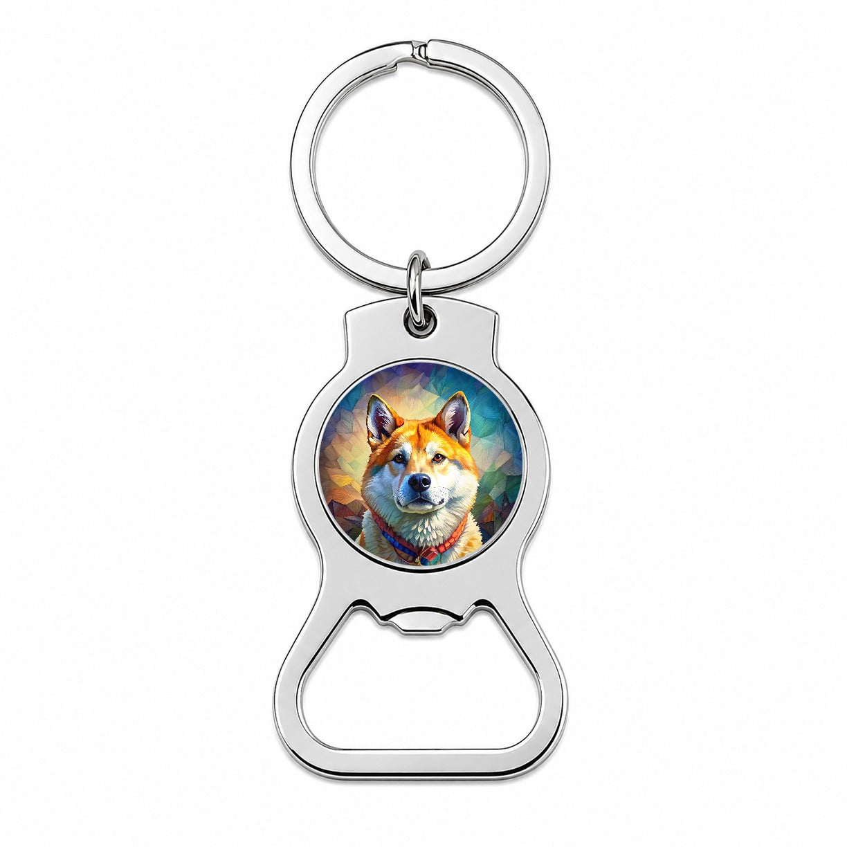 Akita Dog Pop Art Bottle Opener Keychain