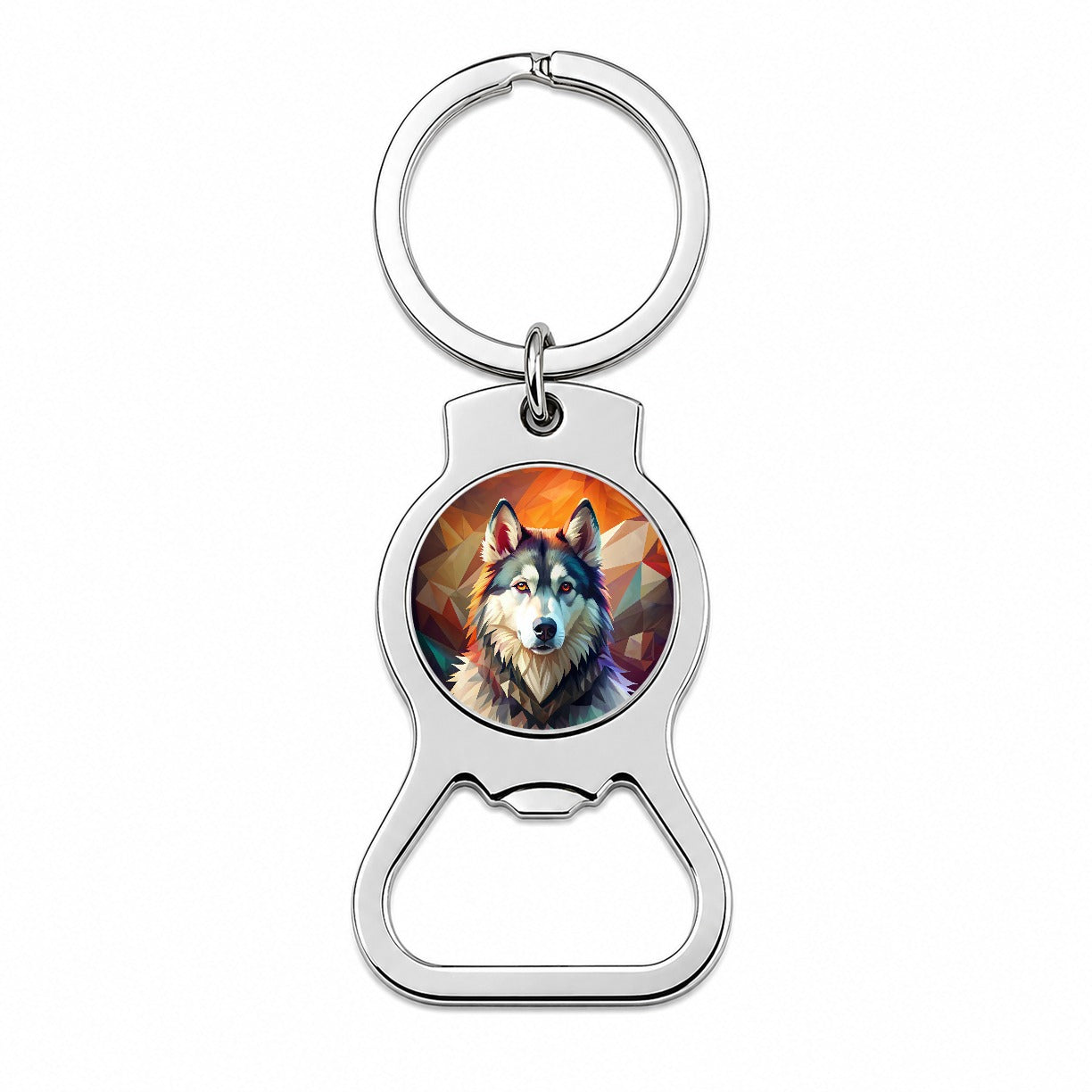 Alaskan Malamute Dog Contemporary Art Bottle Opener Keychain