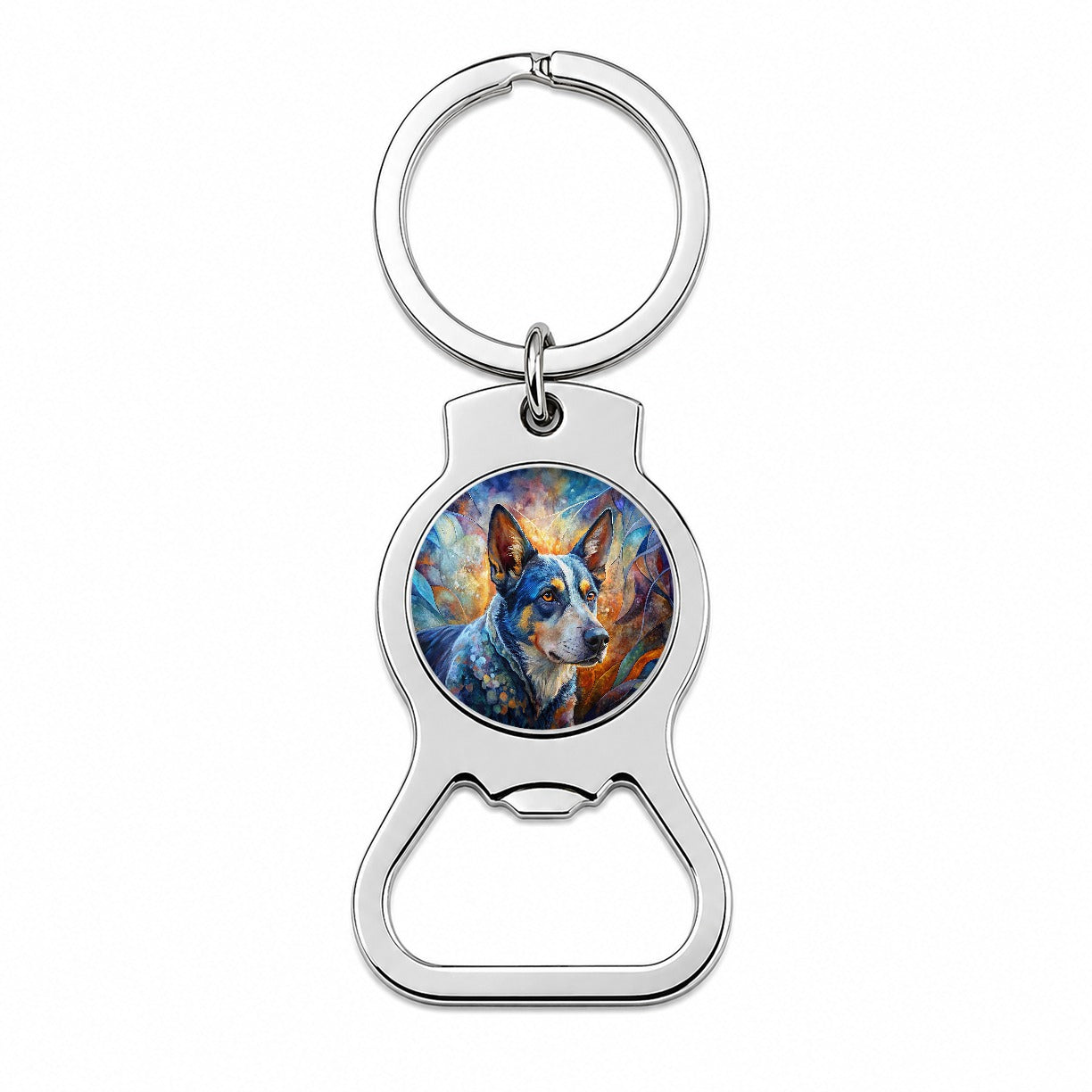 Australian Cattle Dog Abstract Art Bottle Opener Keychain