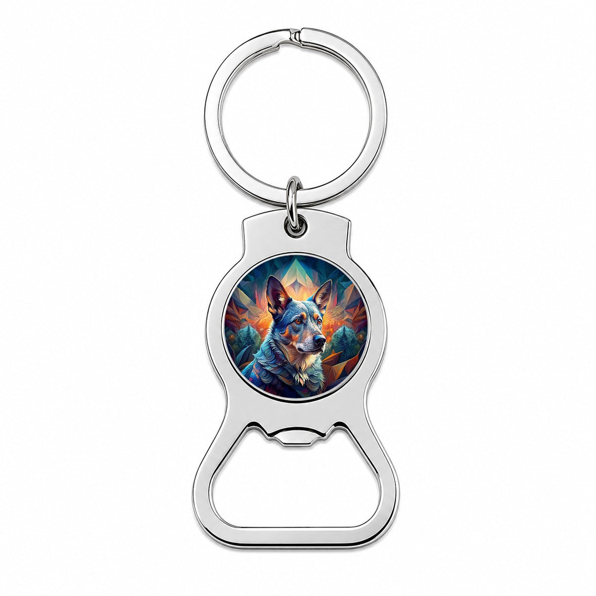 Australian Cattle Dog Abstract Stylized Art Bottle Opener Keychain
