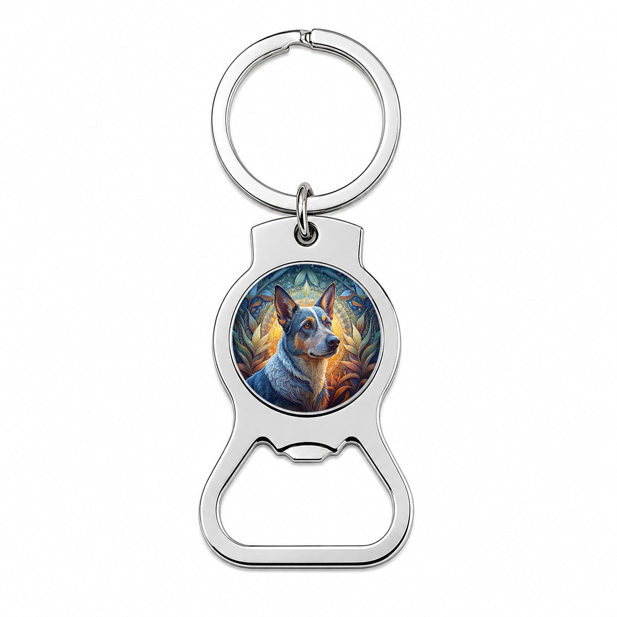 Australian Cattle Dog Art Nouveau Bottle Opener Keychain