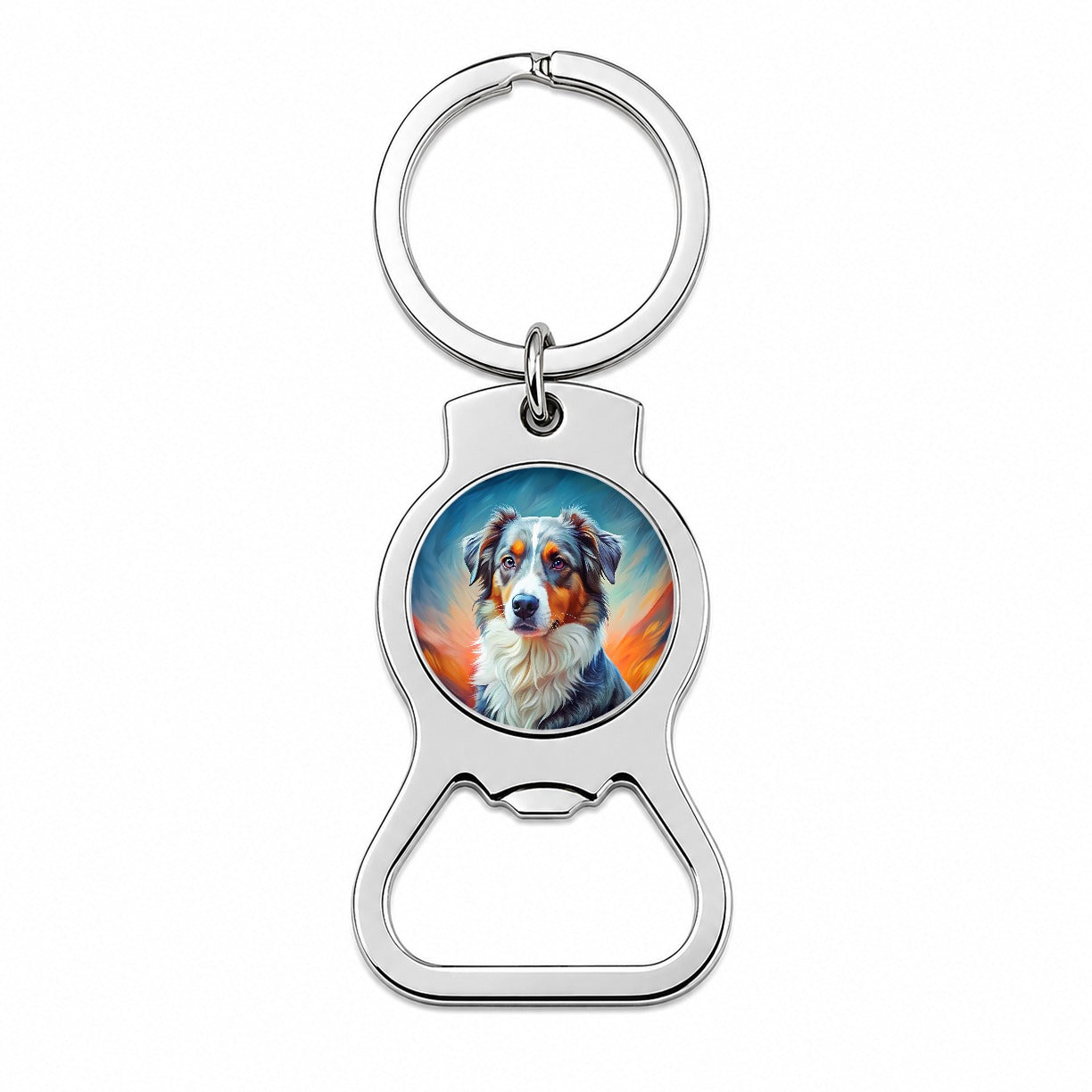 Australian Shepherd Dog Pop Art Bottle Opener Keychain