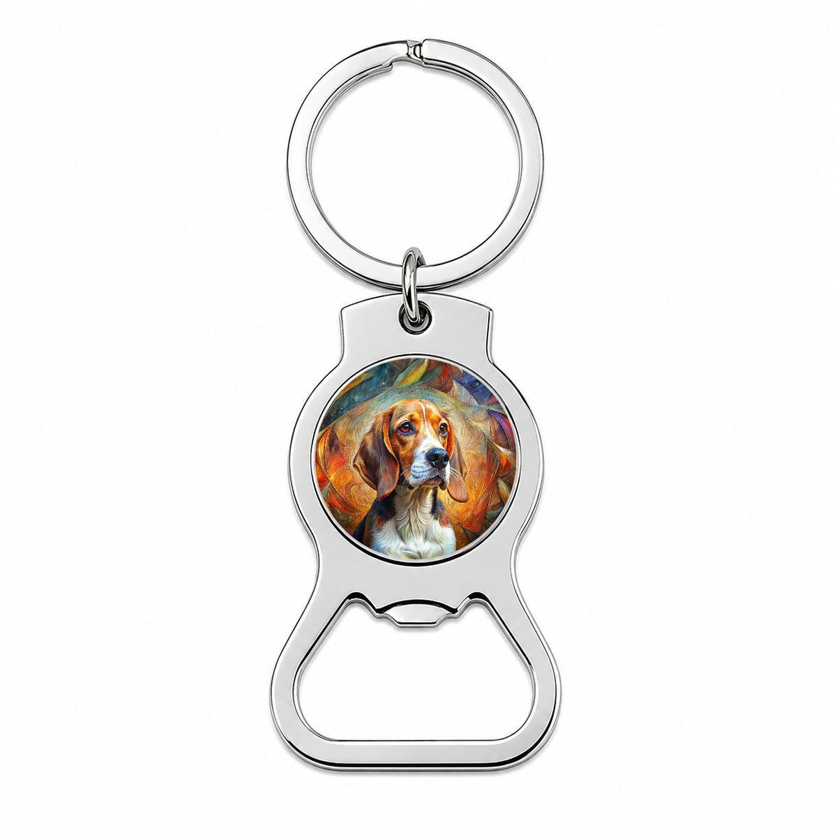Beagle Dog Abstract Art Bottle Opener Keychain