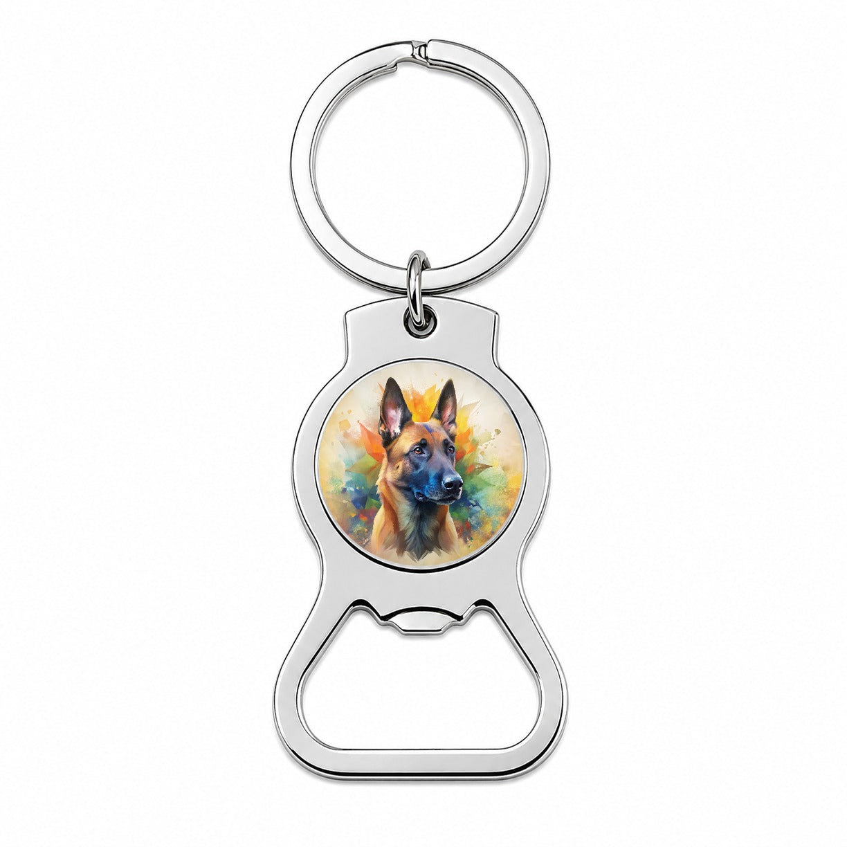 Belgian Malinois Dog Abstract Art Bottle Opener Keychain