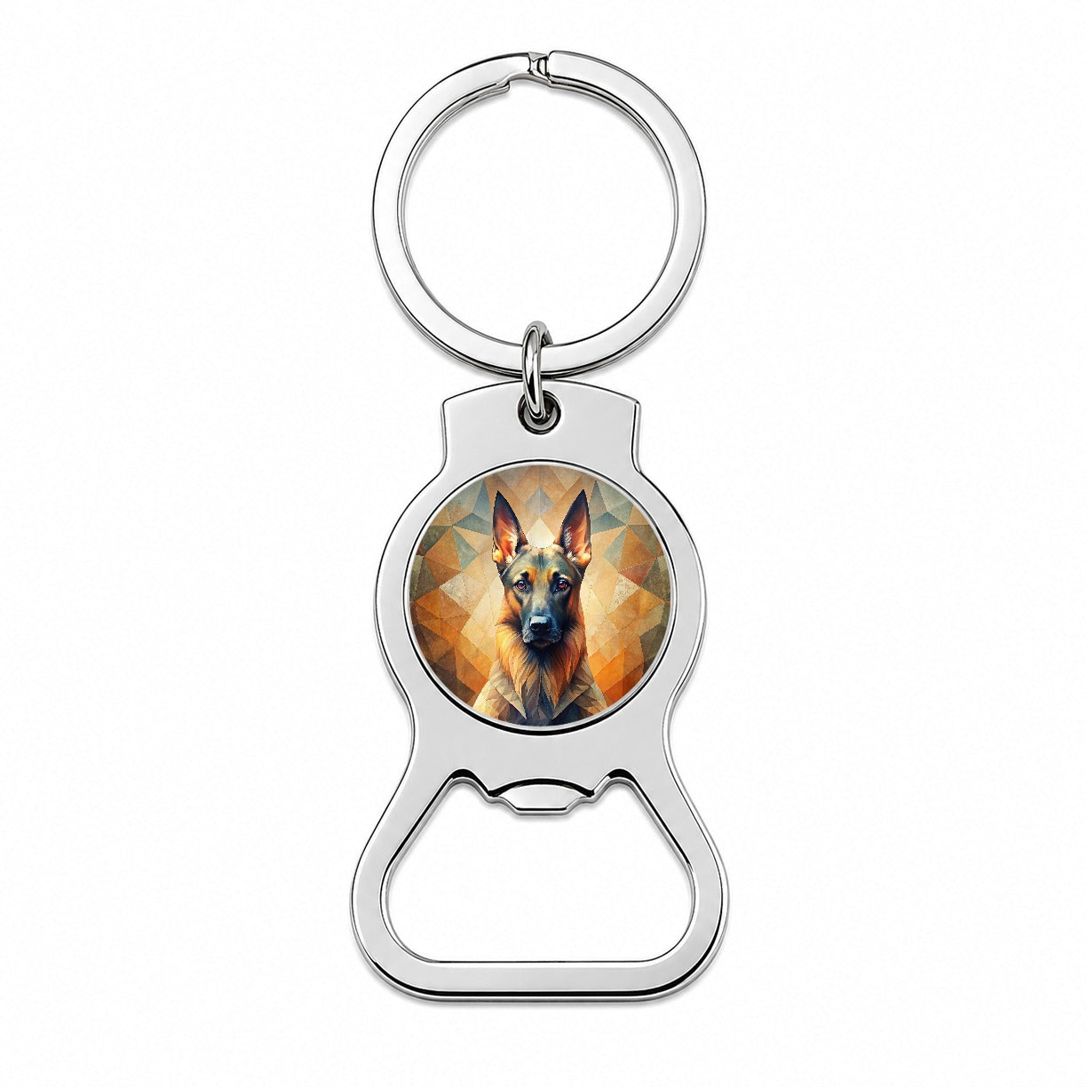 Belgian Malinois Dog Abstract Stylized Art Bottle Opener Keychain
