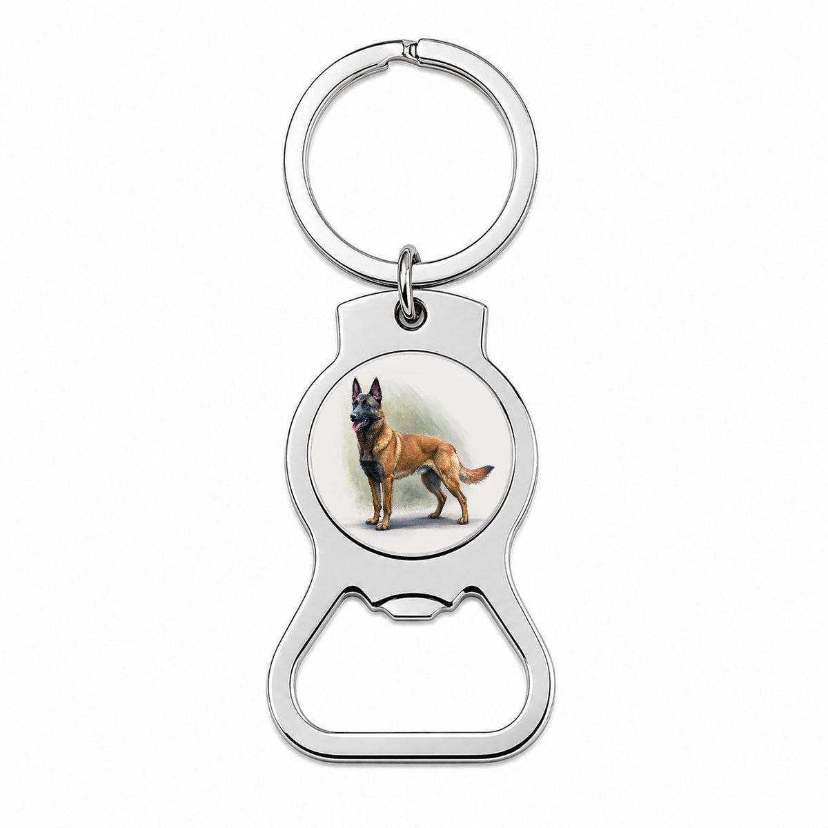 Belgian Malinois Dog Illustration Bottle Opener Keychain