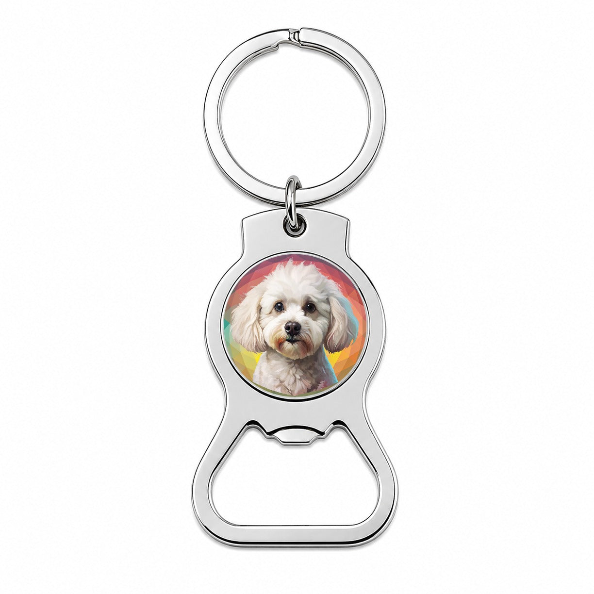 Bichon Frise Dog Contemporary Art Bottle Opener Keychain