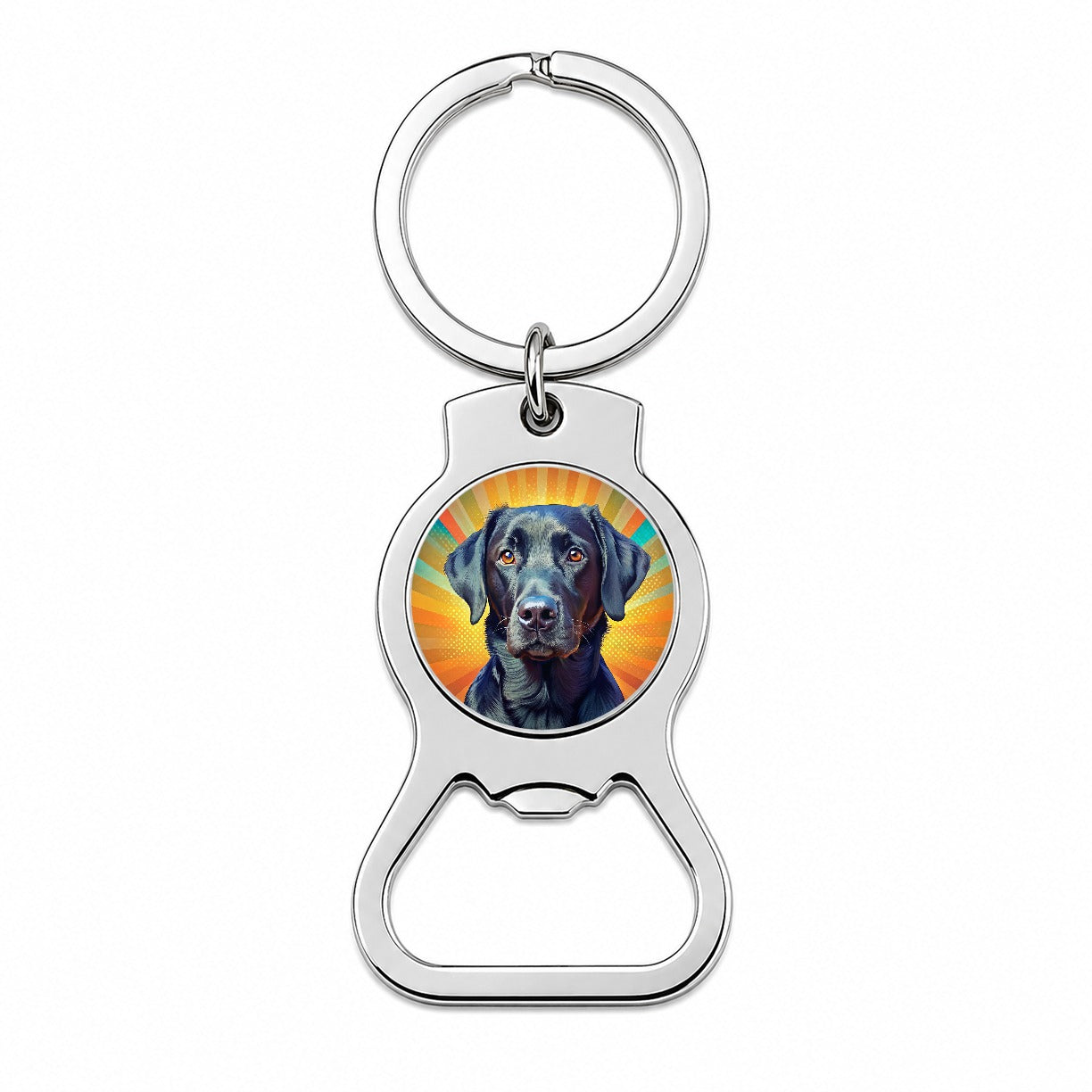 Black Labrador Retriever Dog Pop Art Bottle Opener Keychain