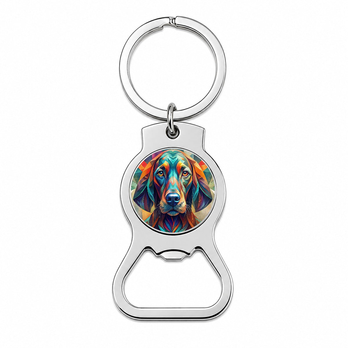 Bloodhound Dog Abstract Stylized Art Bottle Opener Keychain