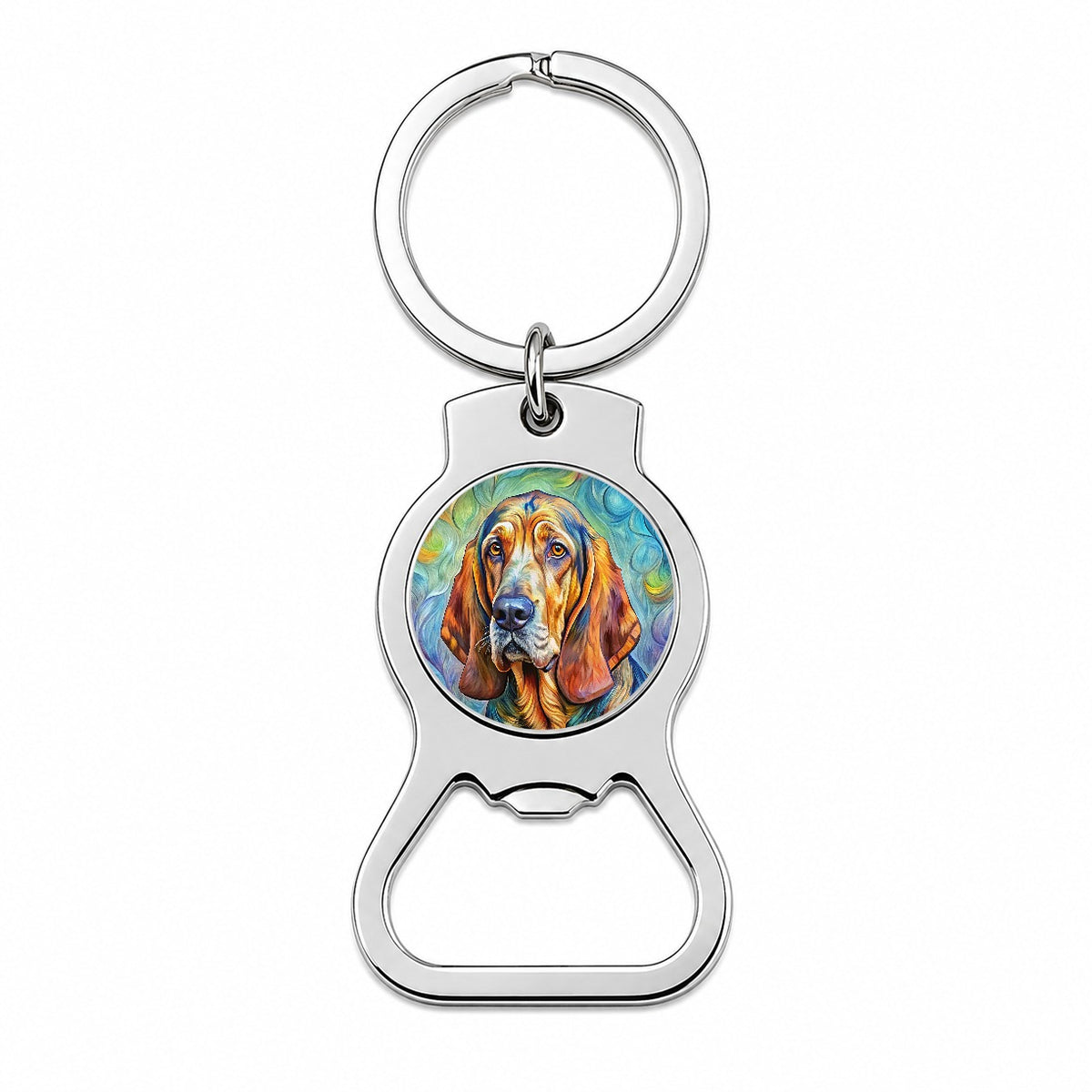 Bloodhound Dog Expressionism Art Bottle Opener Keychain