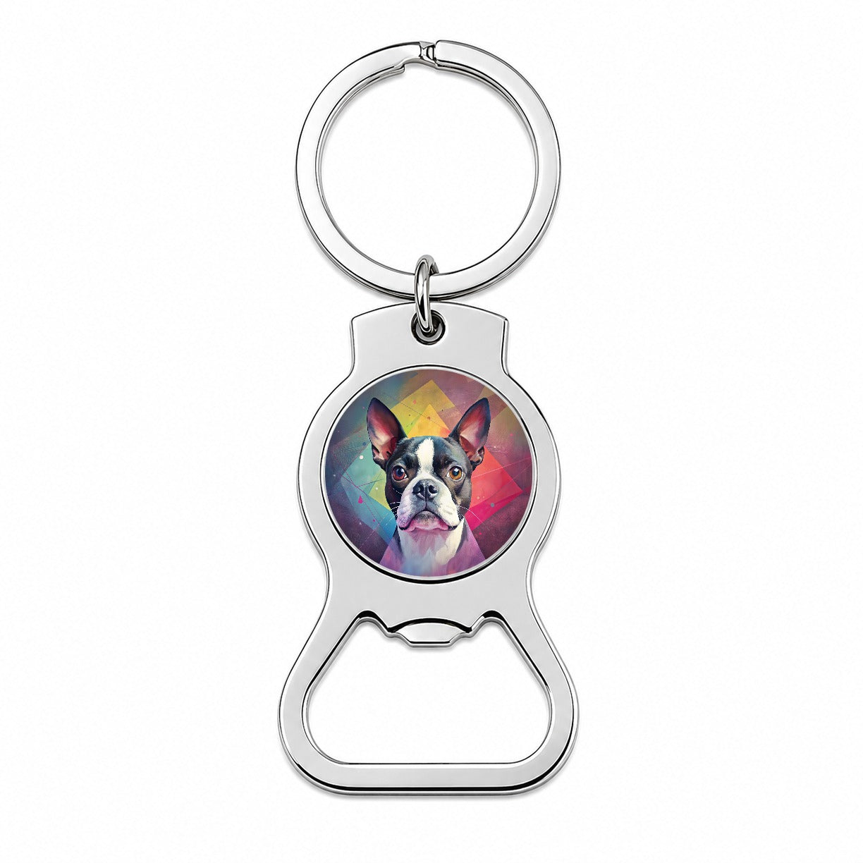 Boston Terrier Dog Contemporary Art Bottle Opener Keychain