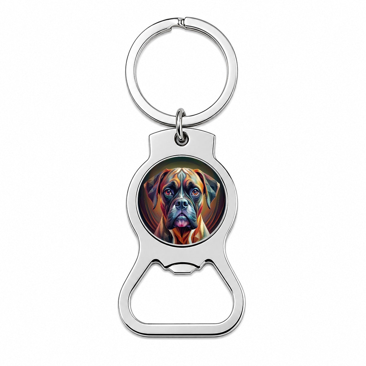 Boxer Dog Abstract Stylized Art Bottle Opener Keychain