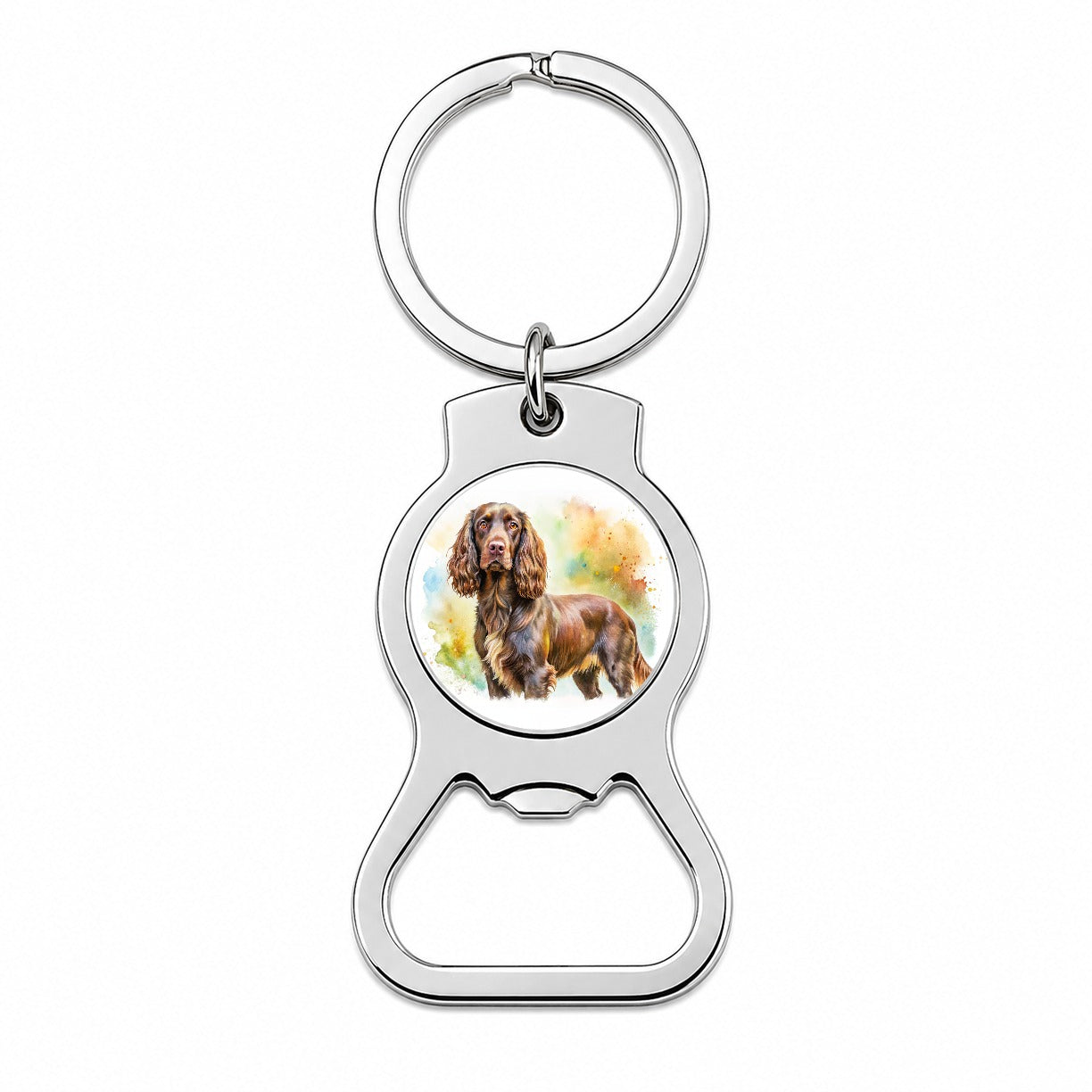 Boykin Spaniel Dog Watercolor Style Bottle Opener Keychain