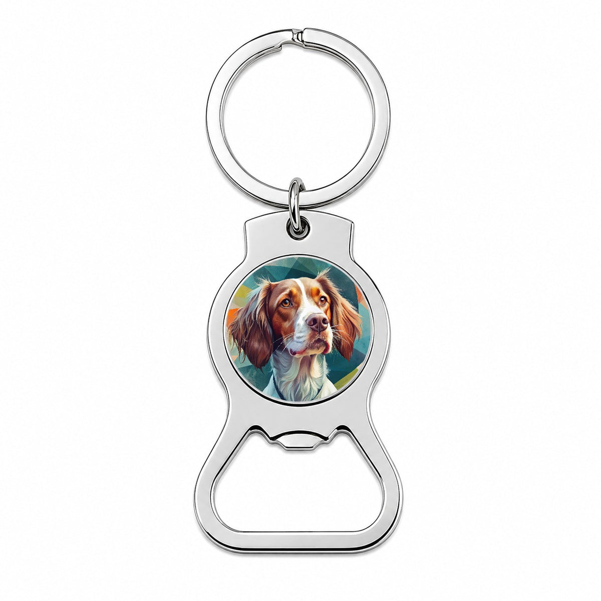 Brittany Spaniel Dog Contemporary Art Bottle Opener Keychain