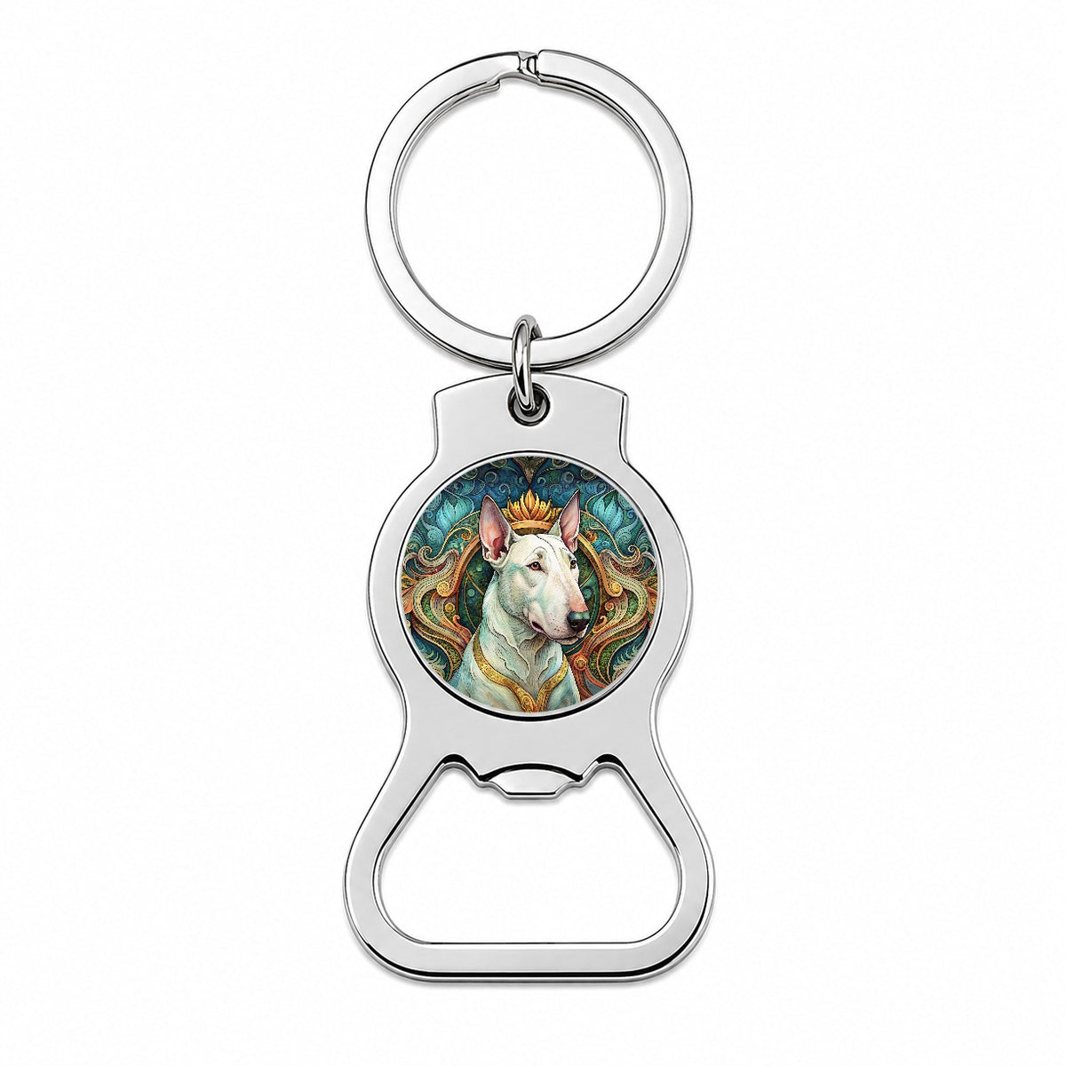 Bull Terrier Dog Art Nouveau Bottle Opener Keychain