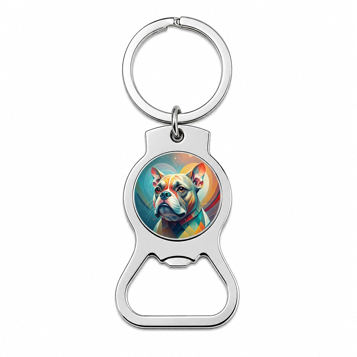 Bulldog Dog Abstract Stylized Art Bottle Opener Keychain