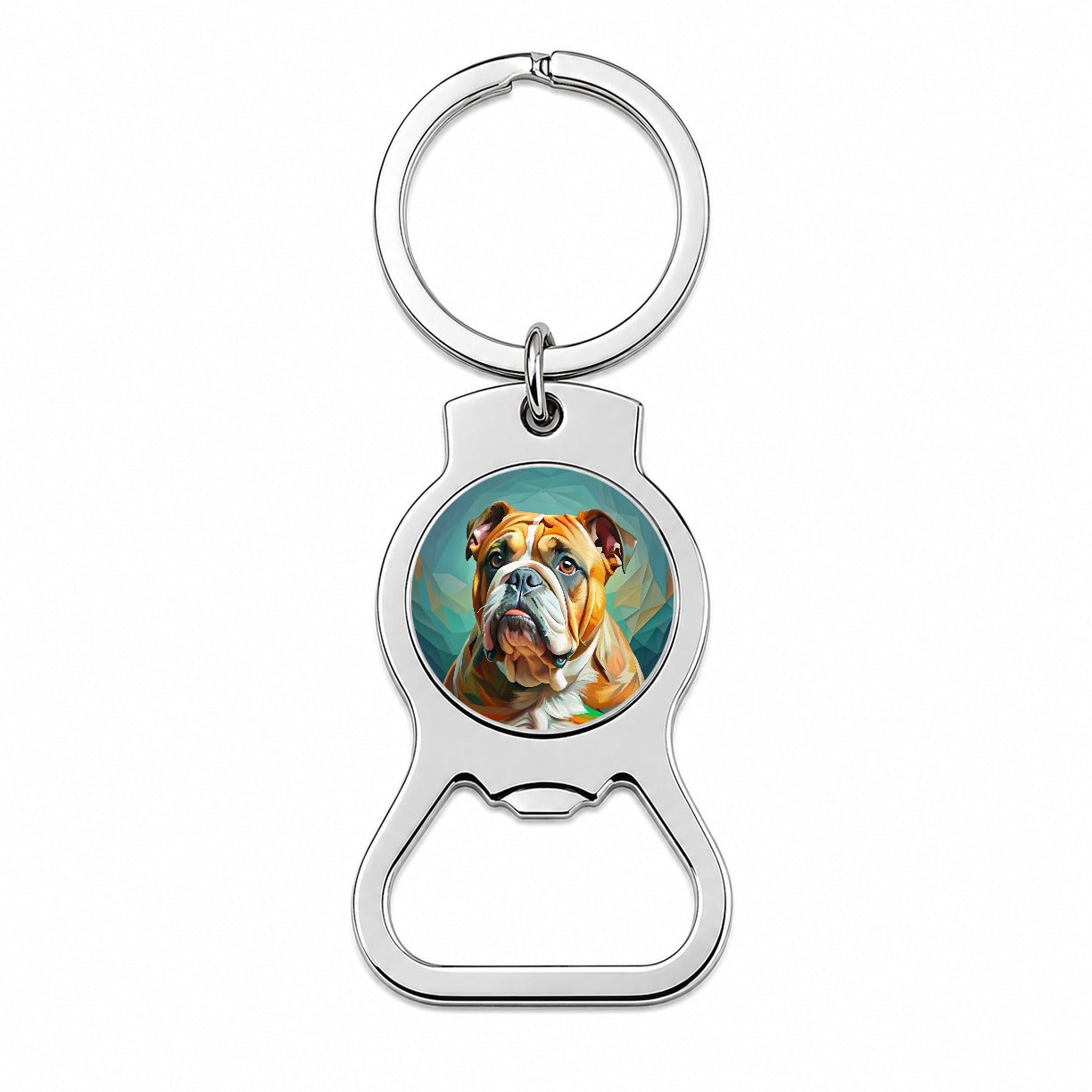 Bulldog Dog Expressionism Art Bottle Opener Keychain