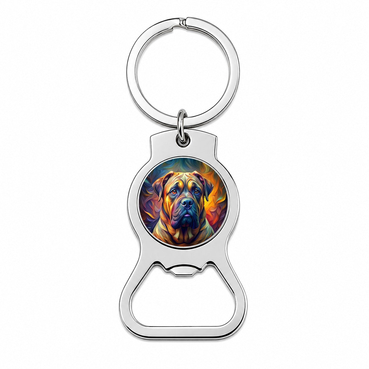 Bullmastiff Dog Abstract Stylized Art Bottle Opener Keychain