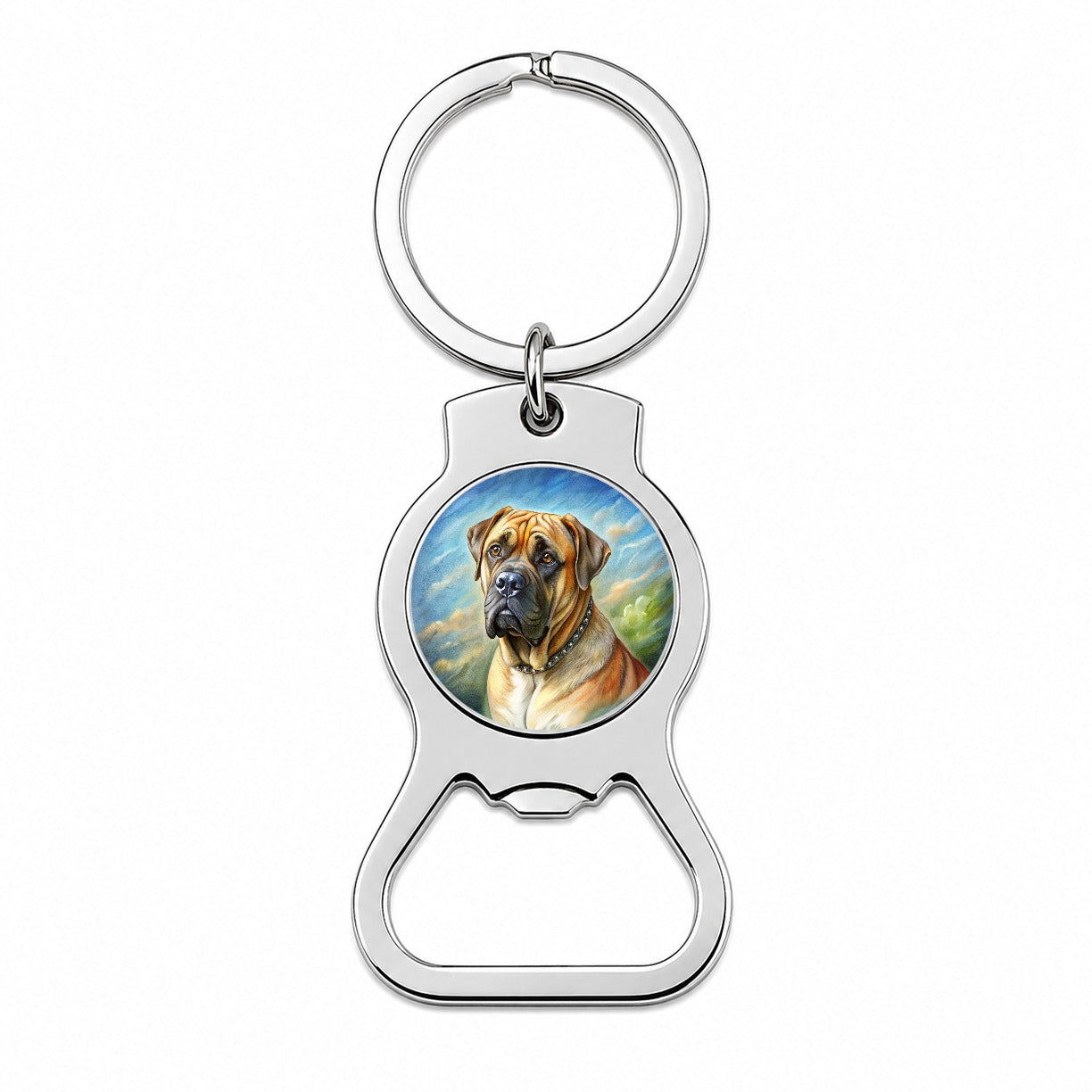 Bullmastiff Dog Illustration Bottle Opener Keychain