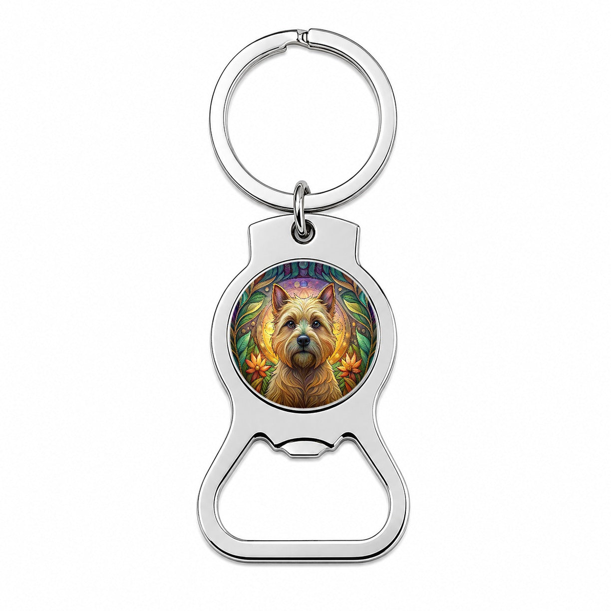 Cairn Terrier Dog Art Nouveau Bottle Opener Keychain
