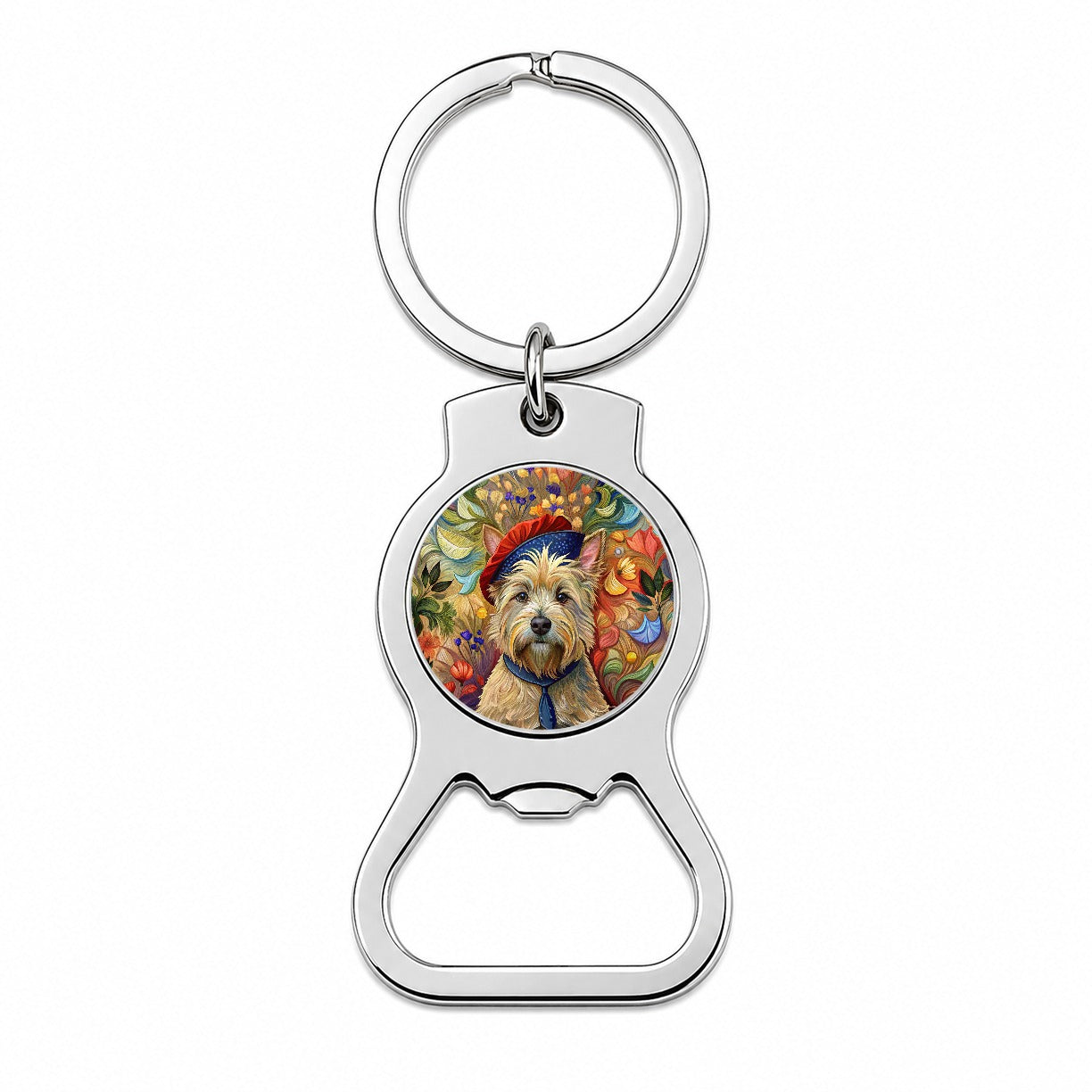 Cairn Terrier Dog French Bohemian Art Bottle Opener Keychain