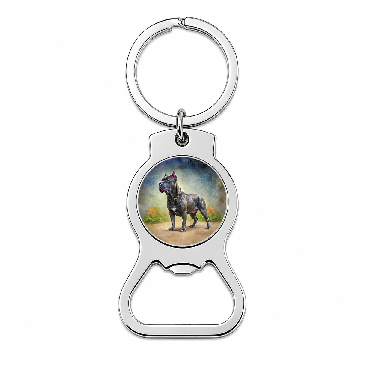 Cane Corso Dog Illustration Bottle Opener Keychain
