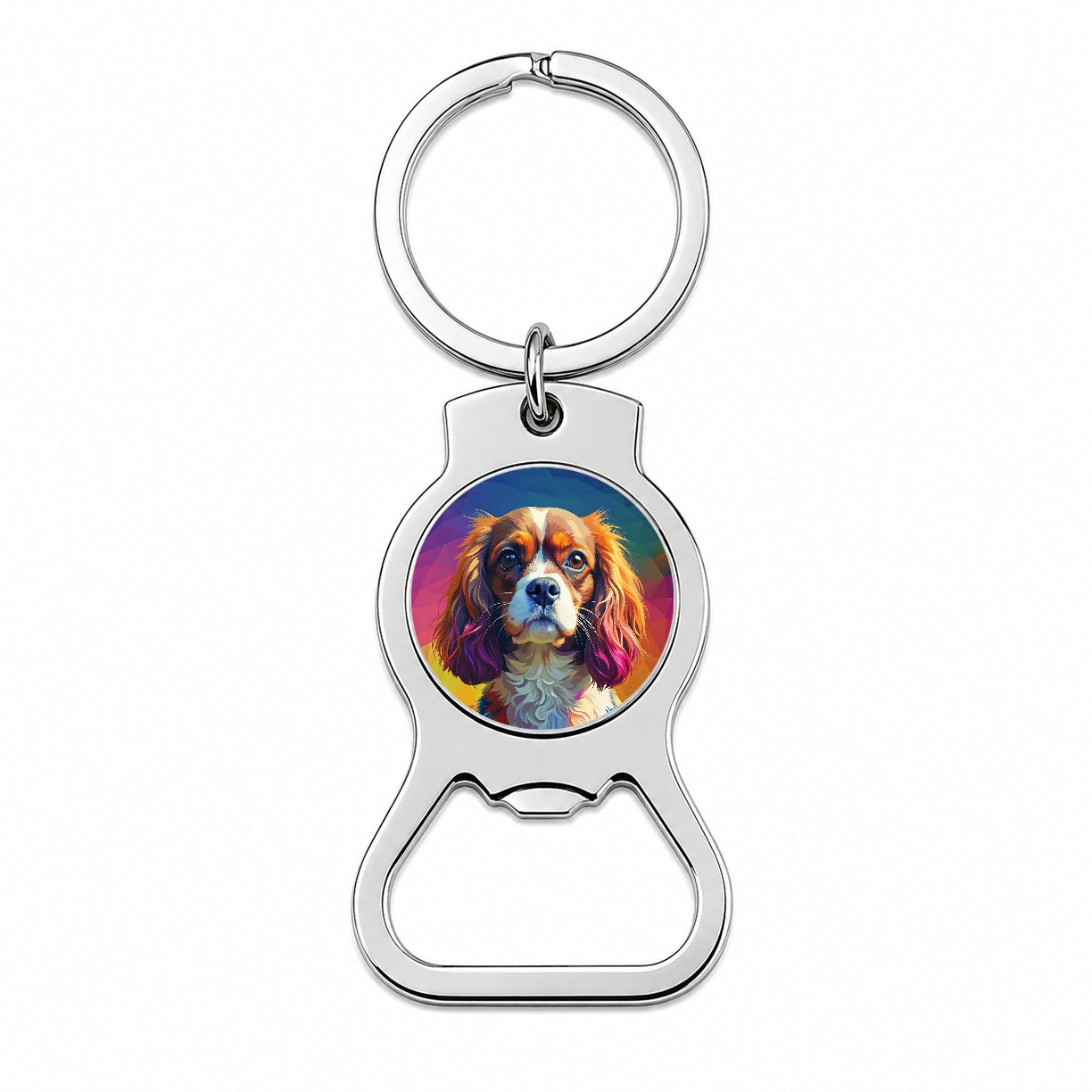 Cavalier King Charles Spaniel Dog Pop Art Bottle Opener Keychain
