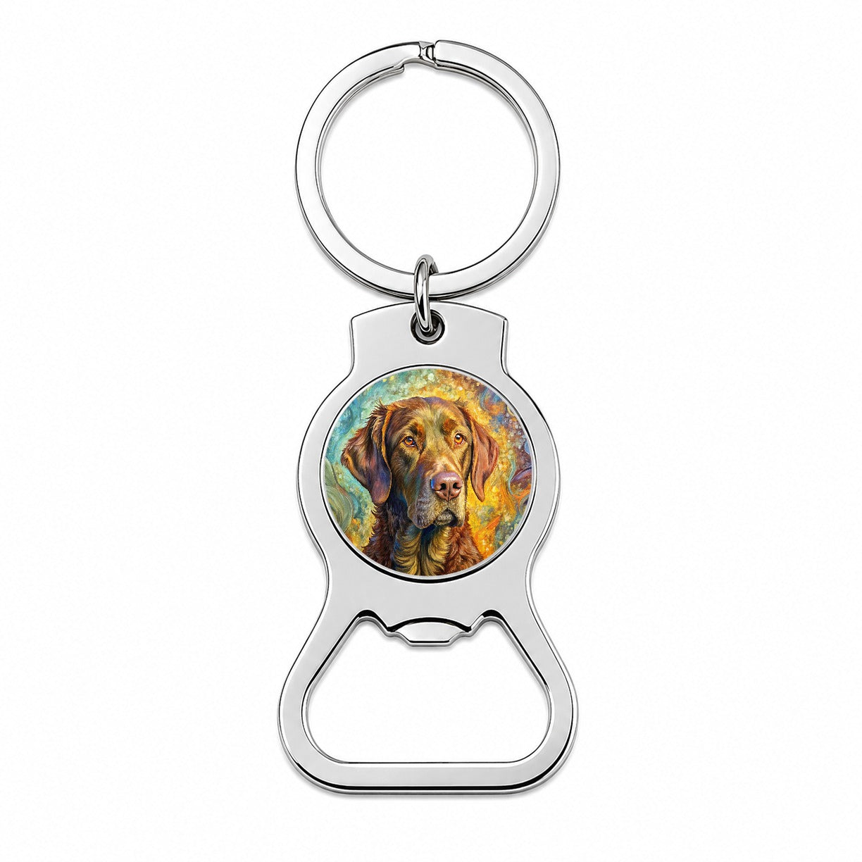 Chesapeake Bay Retriever Dog Abstract Art Bottle Opener Keychain