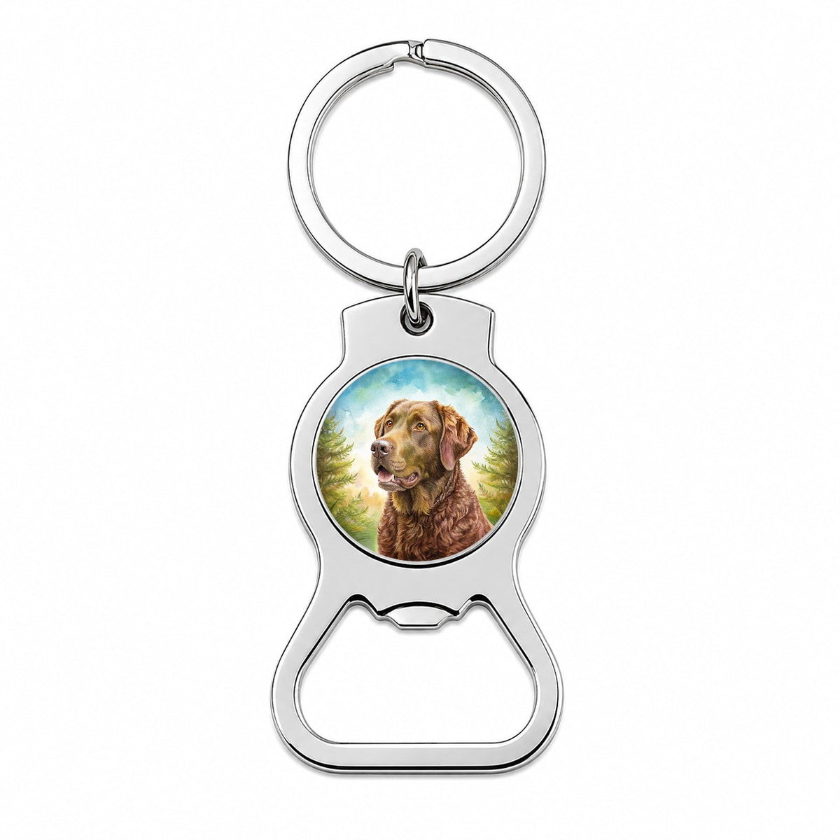 Chesapeake Bay Retriever Dog Illustration Bottle Opener Keychain