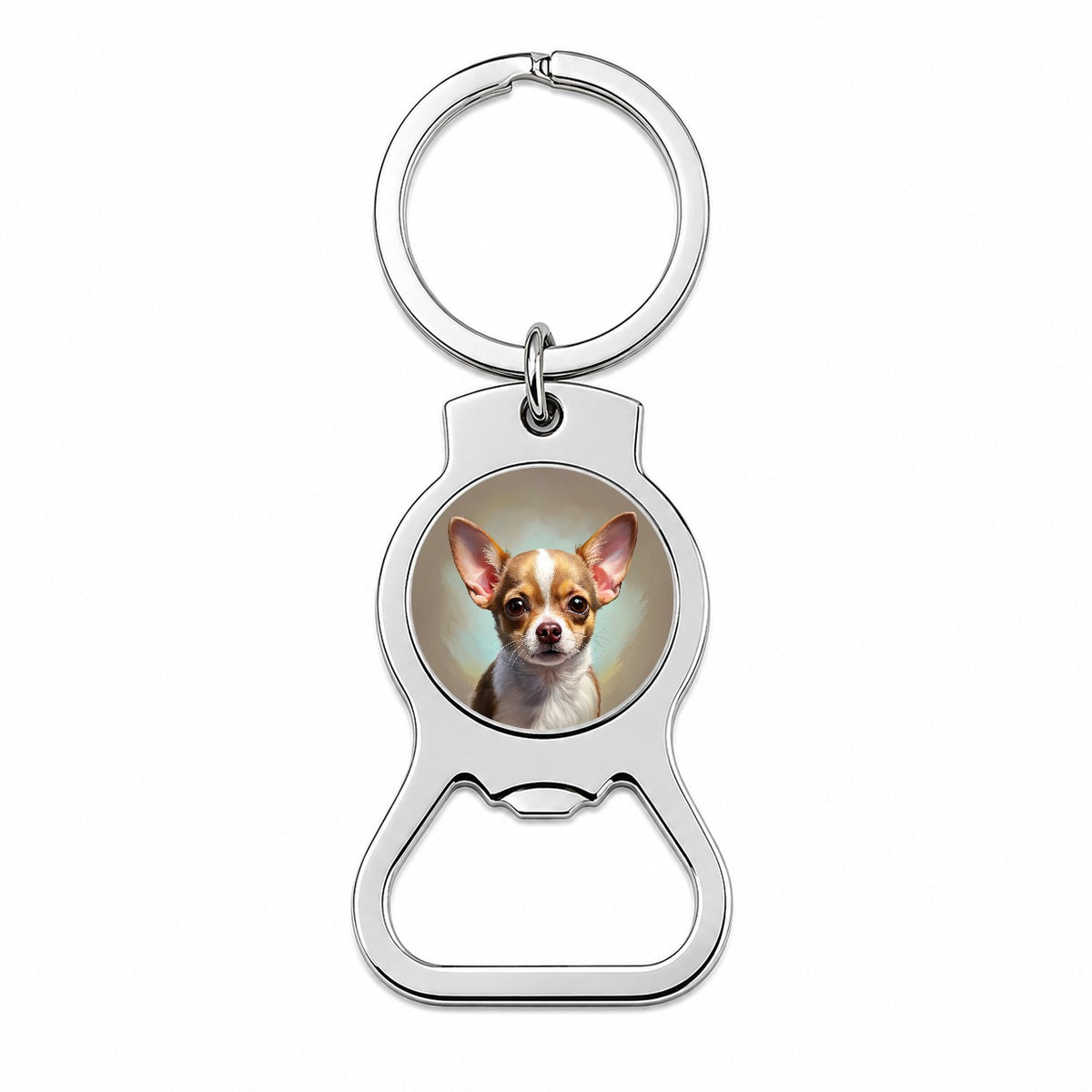 Chihuahua Dog Illustration Bottle Opener Keychain