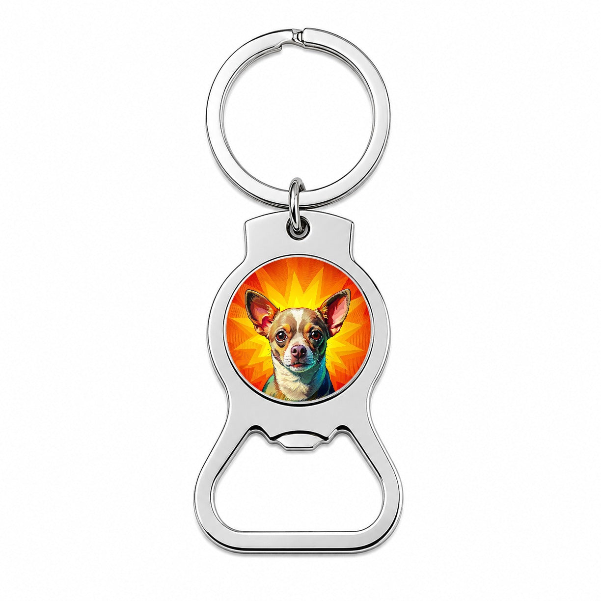 Chihuahua Dog Pop Art Bottle Opener Keychain