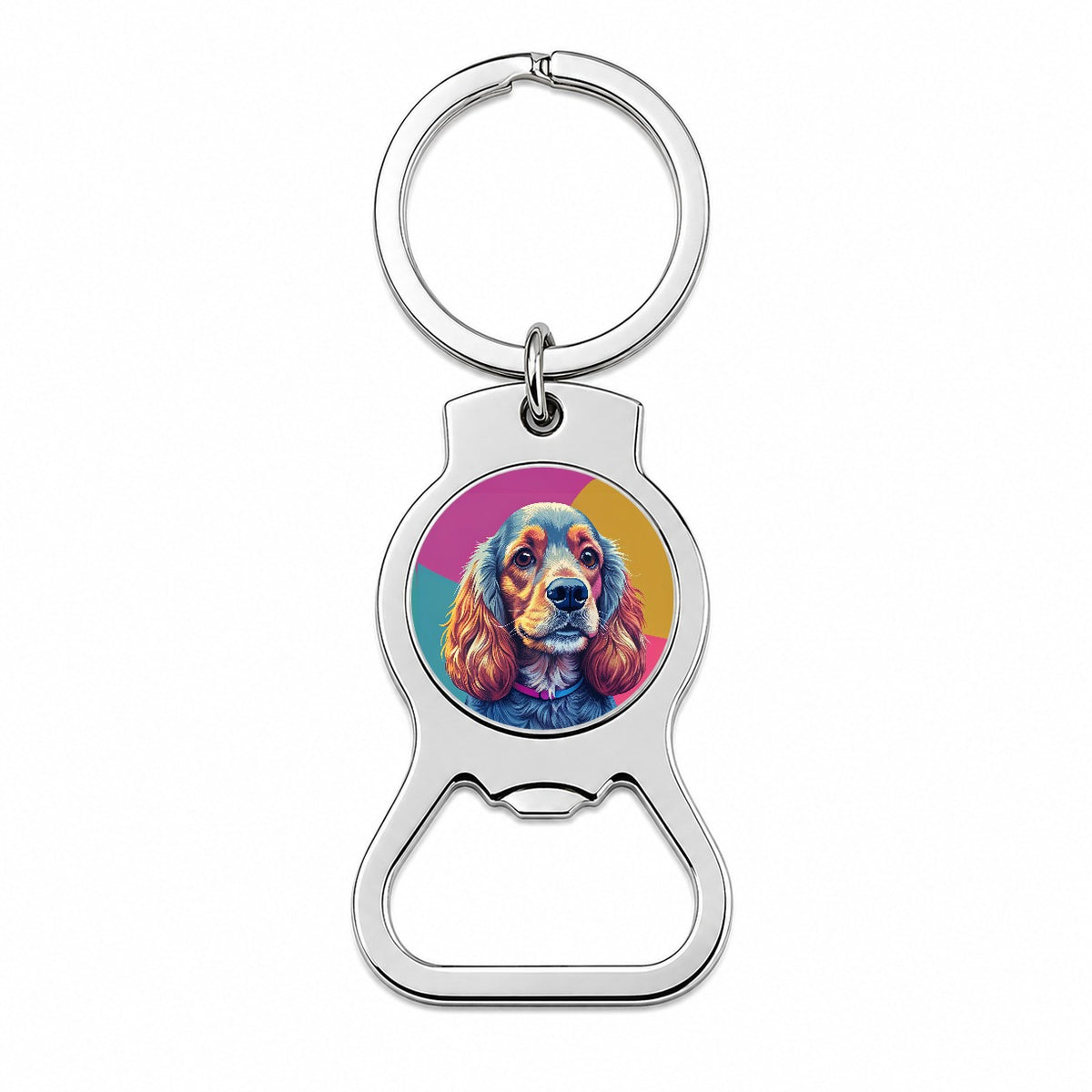Cocker Spaniel Dog Pop Art Bottle Opener Keychain