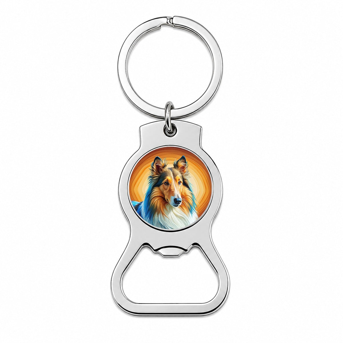 Collie Dog Pop Art Bottle Opener Keychain