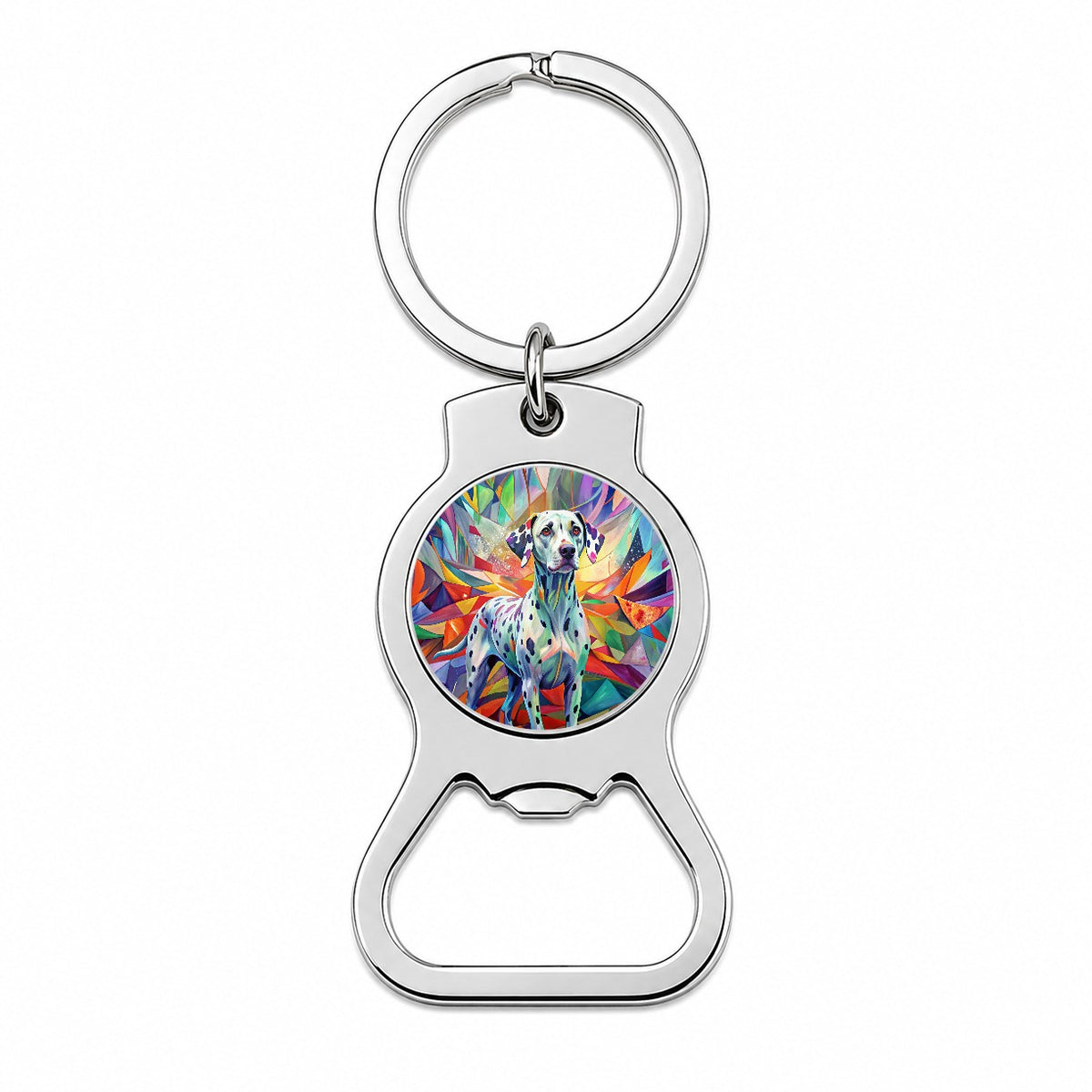Dalmatian Dog Abstract Art Bottle Opener Keychain