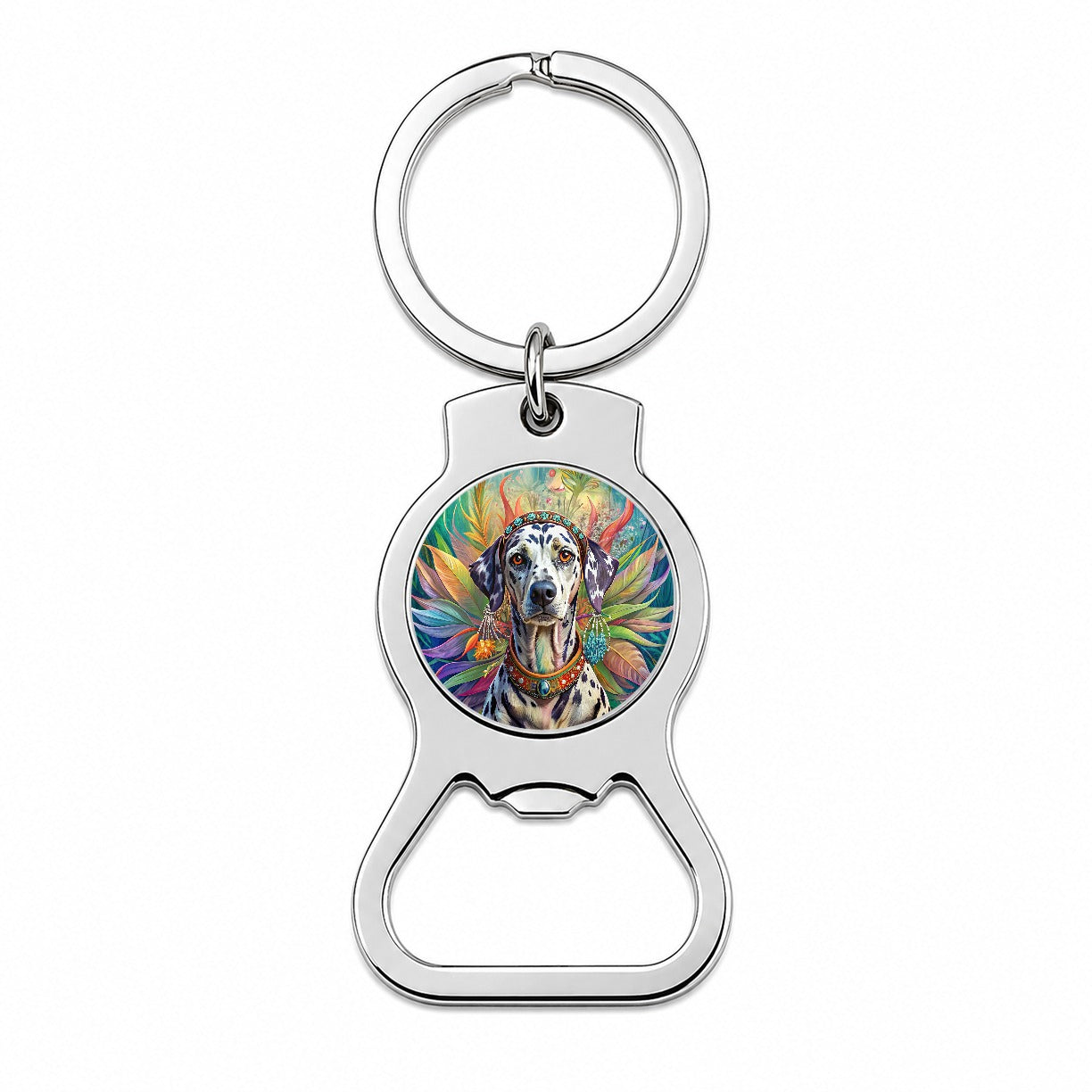 Dalmatian Dog Bohemian Art Bottle Opener Keychain