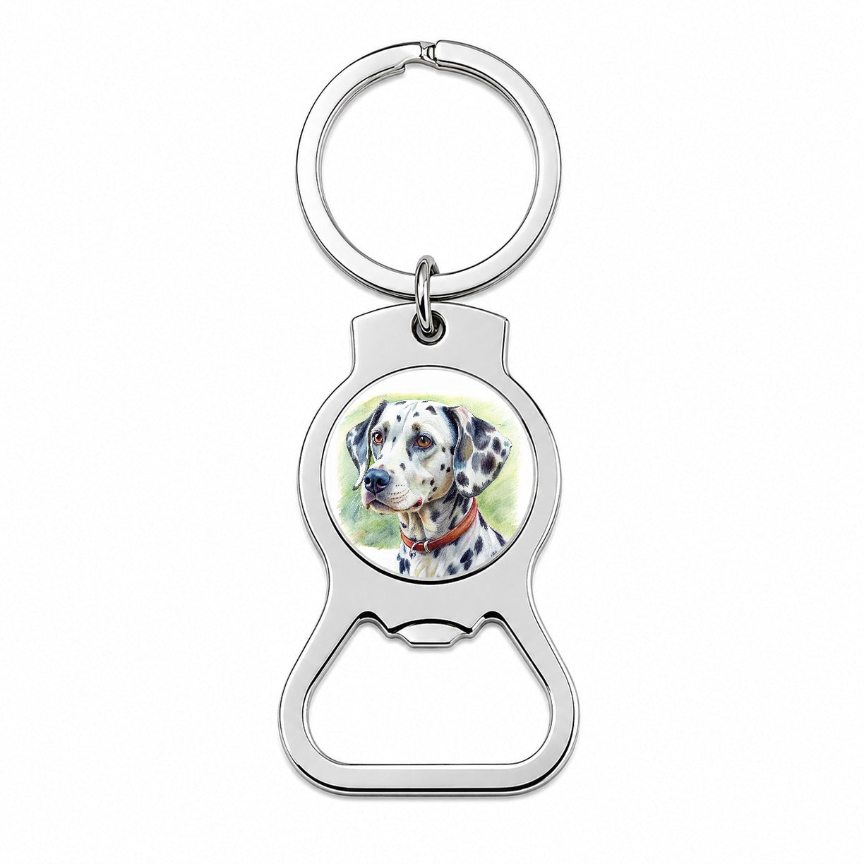 Dalmatian Dog Illustration Bottle Opener Keychain