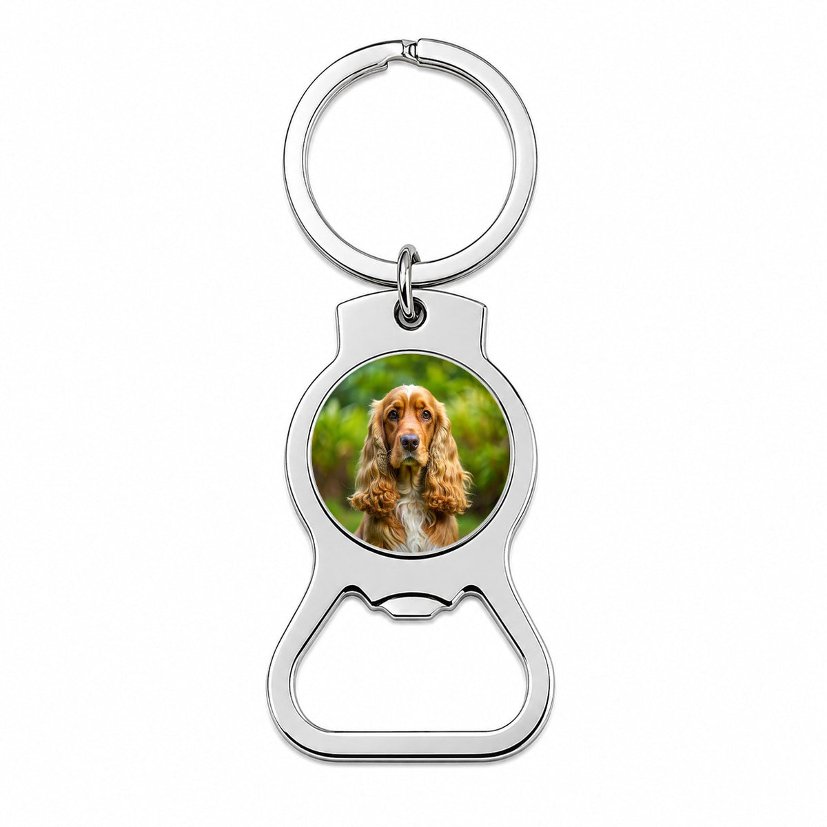 English Cocker Spaniel Dog Photo Bottle Opener Keychain
