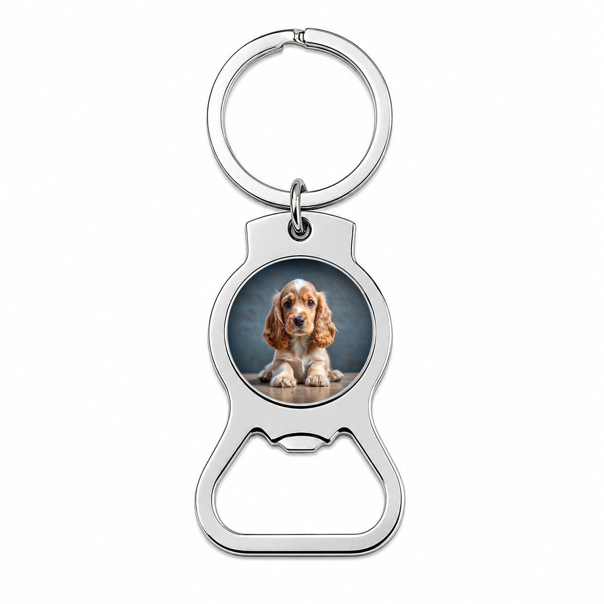 English Cocker Spaniel Dog Puppy Photo Bottle Opener Keychain