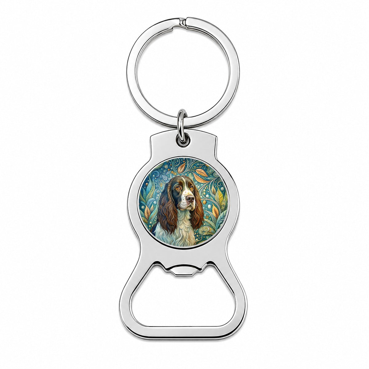 English Springer Spaniel Dog Art Nouveau Bottle Opener Keychain