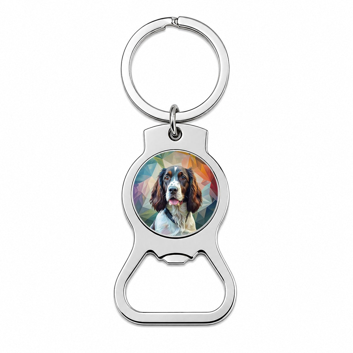 English Springer Spaniel Dog Contemporary Art Bottle Opener Keychain